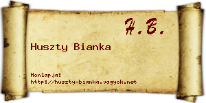 Huszty Bianka névjegykártya